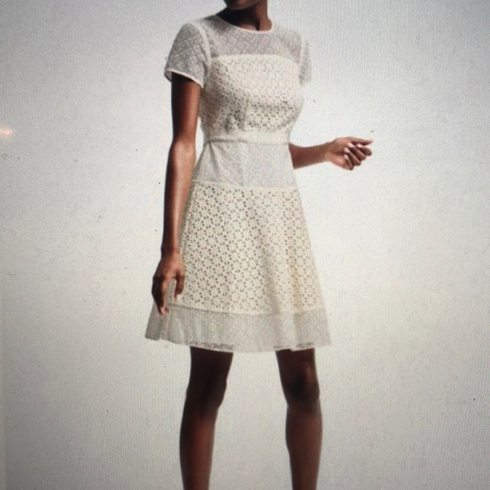 NWT White Eyelet Banana Republic Dress